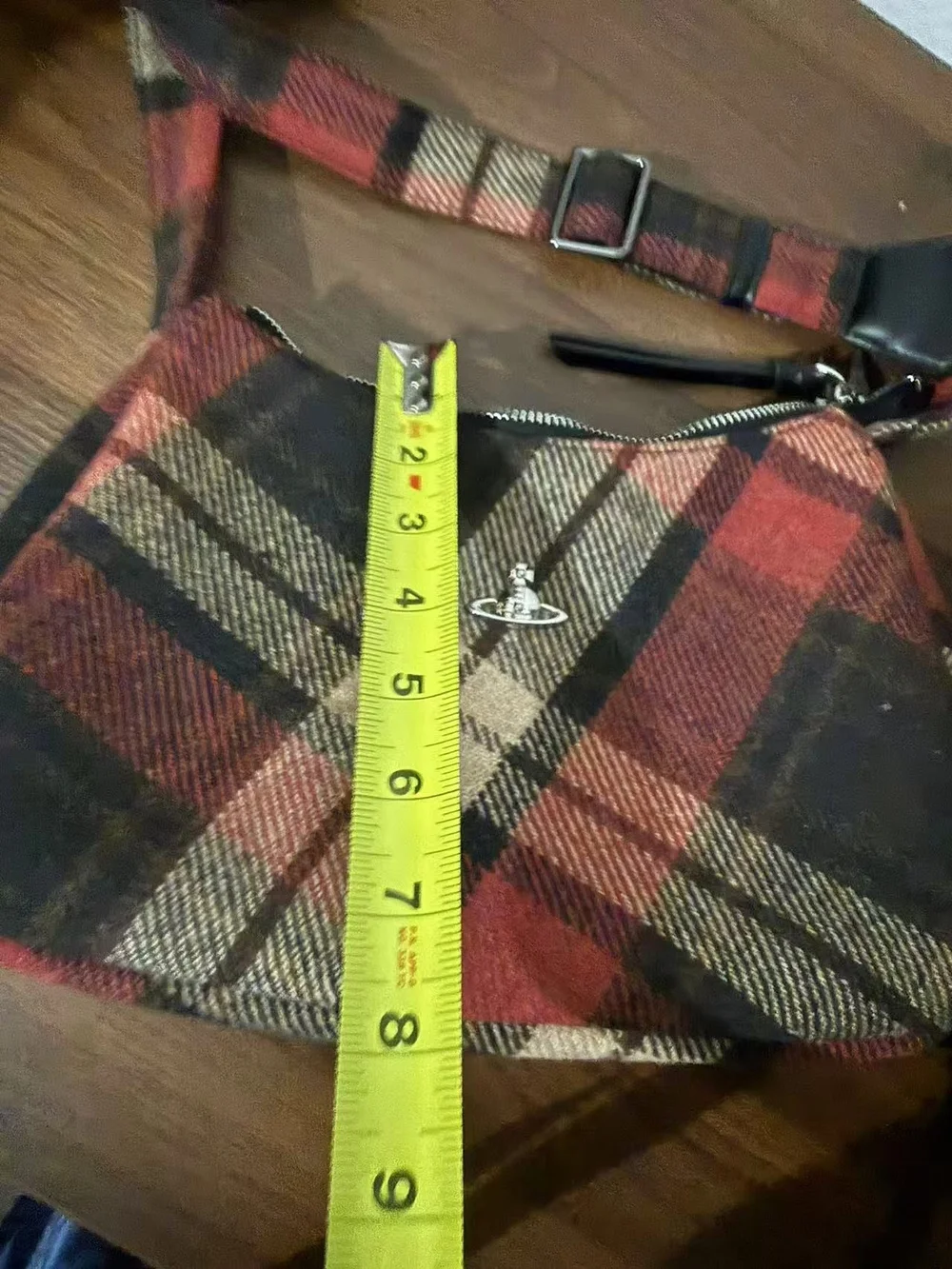 Vivienne Westwood Red Plaid Shoulder Bag